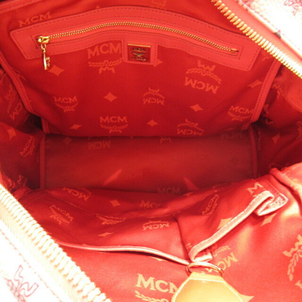 Mcm Rucksack Backpack Leather Backpack Studs Red … - image 5
